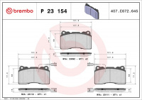 Sada brzdových destiček BREMBO P23154 - ALFA ROMEO