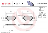Sada brzdových destiček BREMBO P23140 - CITROËN, FIAT, PEUGEOT Sada brzdových destiček BREMBO P23140 - CITROËN, FIAT, PEUGEOT