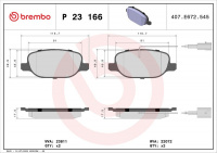 Sada brzdových destiček BREMBO P23166 - ALFA ROMEO Sada brzdových destiček BREMBO P23166 - ALFA ROMEO