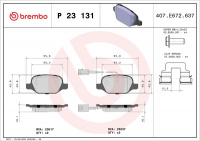 Sada brzdových destiček BREMBO P23131 - ALFA ROMEO