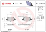 Sada brzdových destiček BREMBO P23131 - ALFA ROMEO