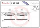 Sada brzdových destiček BREMBO P23149 - CHRYSLER, DODGE, LANCIA