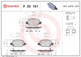 Sada brzdových destiček BREMBO P23151 - FIAT