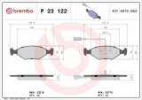 Sada brzdových destiček BREMBO P23122 - FIAT