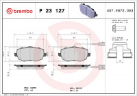 Sada brzdových destiček BREMBO P23127 - LANCIA Sada brzdových destiček BREMBO P23127 - LANCIA