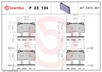 Sada brzdových destiček BREMBO P23134 - ALFA ROMEO