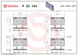 Sada brzdových destiček BREMBO P23134 - ALFA ROMEO