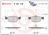 Sada brzdových destiček BREMBO P23116 - ALFA ROMEO