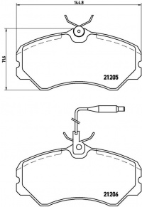 Sada brzdových destiček BREMBO P23023 - CITROËN, FIAT, PEUGEOT