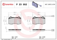 Sada brzdových destiček BREMBO P23052 - LANCIA DELTA Sada brzdových destiček BREMBO P23052 - LANCIA DELTA