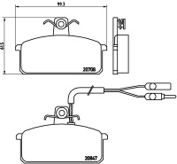 Sada brzdových destiček BREMBO P23019 - LANCIA, SEAT