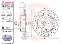 Brzdový kotouč BREMBO 09.A198.1X Brzdový kotouč BREMBO 09.A198.1X