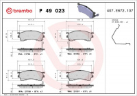 Sada brzdových destiček BREMBO P49023 - MAZDA