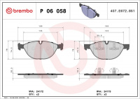 Sada brzdových destiček BREMBO P06058 Sada brzdových destiček BREMBO P06058