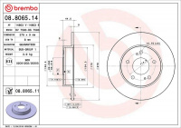 Brzdový kotouč BREMBO 08.8065.14 - NISSAN Brzdový kotouč BREMBO 08.8065.14 - NISSAN