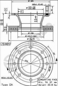 Brzdový kotouč BREMBO 09.7929.30 - IVECO Brzdový kotouč BREMBO 09.7929.30 - IVECO