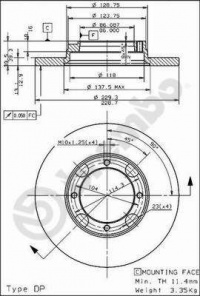 Brzdový kotouč BREMBO 08.4974.10 - HYUNDAI, MITSUBISHI