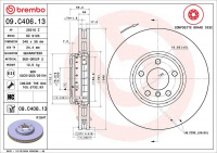 Brzdový kotouč BREMBO 09.C406.13 - BMW