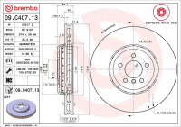 Brzdový kotouč BREMBO 09.C407.13 - BMW