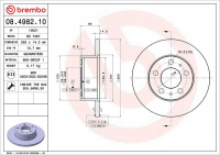 Brzdový kotouč BREMBO 08.4982.10 - VOLVO