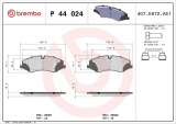 Sada brzdových destiček BREMBO P44024 - LAND ROVER