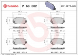 Sada brzdových destiček BREMBO P68002 - RENAULT
