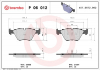 Sada brzdových destiček BREMBO P06012 - BMW Sada brzdových destiček BREMBO P06012 - BMW