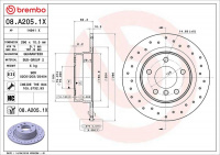 Brzdový kotouč BREMBO 08.A205.1X
