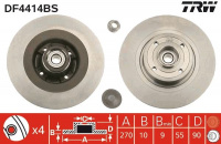 Brzdový kotouč TRW DF4414BS - RENAULT MEGANE 03- Brzdový kotouč TRW DF4414BS - RENAULT MEGANE 03-