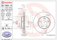 Brzdový kotouč BREMBO 09.7933.10 - NISSAN Brzdový kotouč BREMBO 09.7933.10 - NISSAN