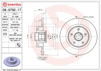 Brzdový kotouč BREMBO 08.9792.17 - RENAULT Brzdový kotouč BREMBO 08.9792.17 - RENAULT