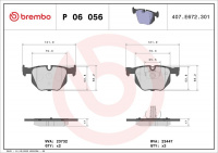 Sada brzdových destiček BREMBO P06056