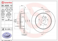 Brzdový kotouč BREMBO 08.A333.10 Brzdový kotouč BREMBO 08.A333.10