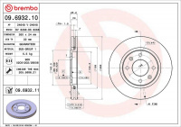 Brzdový kotouč BREMBO 09.6932.11 Brzdový kotouč BREMBO 09.6932.11