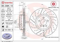 Brzdový kotouč BREMBO 09.C394.13 - BMW