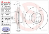 Brzdový kotouč BREMBO 09.B039.10 - AUDI