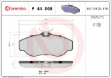 Sada brzdových destiček BREMBO P44008 - LAND ROVER