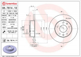 Brzdový kotouč BREMBO 08.7814.10 - LAND ROVER
