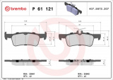 Sada brzdových destiček BREMBO P61121 - PEUGEOT