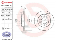 Brzdový kotouč BREMBO 08.B027.11 Brzdový kotouč BREMBO 08.B027.11