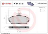 Sada brzdových destiček BREMBO P44010 - LAND ROVER