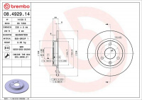 Brzdový kotouč BREMBO 08.4929.14 - CITROËN, PEUGEOT Brzdový kotouč BREMBO 08.4929.14 - CITROËN, PEUGEOT