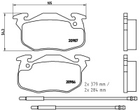 Sada brzdových destiček BREMBO P61099 - CITROËN, PEUGEOT