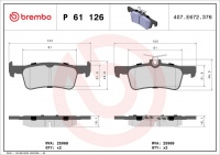 Sada brzdových destiček BREMBO P61126 - PEUGEOT