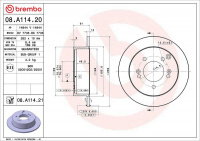 Brzdový kotouč BREMBO 08.A114.21