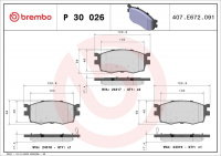 Sada brzdových destiček BREMBO P30026 Sada brzdových destiček BREMBO P30026