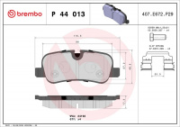 Sada brzdových destiček BREMBO P44013 - LAND ROVER