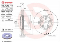 Brzdový kotouč BREMBO 09.7910.10 - JAGUAR Brzdový kotouč BREMBO 09.7910.10 - JAGUAR