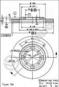 Brzdový kotouč BREMBO 09.6705.10 - MITSUBISHI Brzdový kotouč BREMBO 09.6705.10 - MITSUBISHI