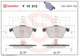 Sada brzdových destiček BREMBO P10012 - OPEL